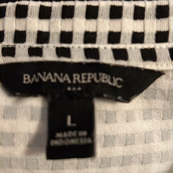Banana Republic Sz L sleeveless checkered round neckline casual relaxed top L - Picture 5 of 6